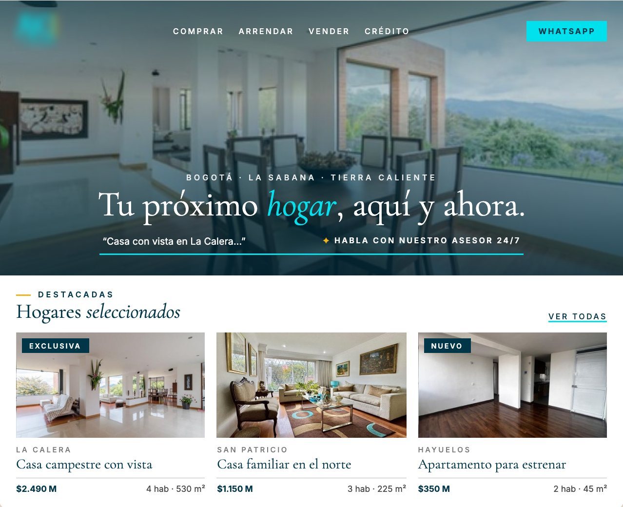 Real estate website redesigned by KUMA