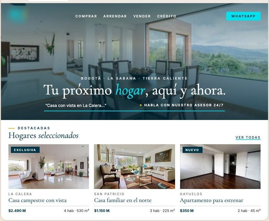 Real estate website redesign — homepage